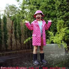 little girl in rain