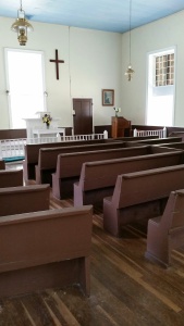 Inside the church @ Rocky Springs. Photo by P. Rickrode, August 2015.