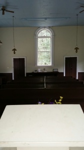 View from the pulpit - Rocky Springs Church. Photo by P. Rickrode, August 2015.
